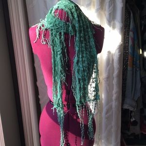 Jade Green Lacy Scarf